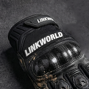 Guantes de Motociclismo de Cuero Personalizados, Transpirables, con Pantalla Táctil, Protección Completa para los Dedos, de Fibra de Carbono, Anti-caídas, para Carreras de Drag - Product Image 4