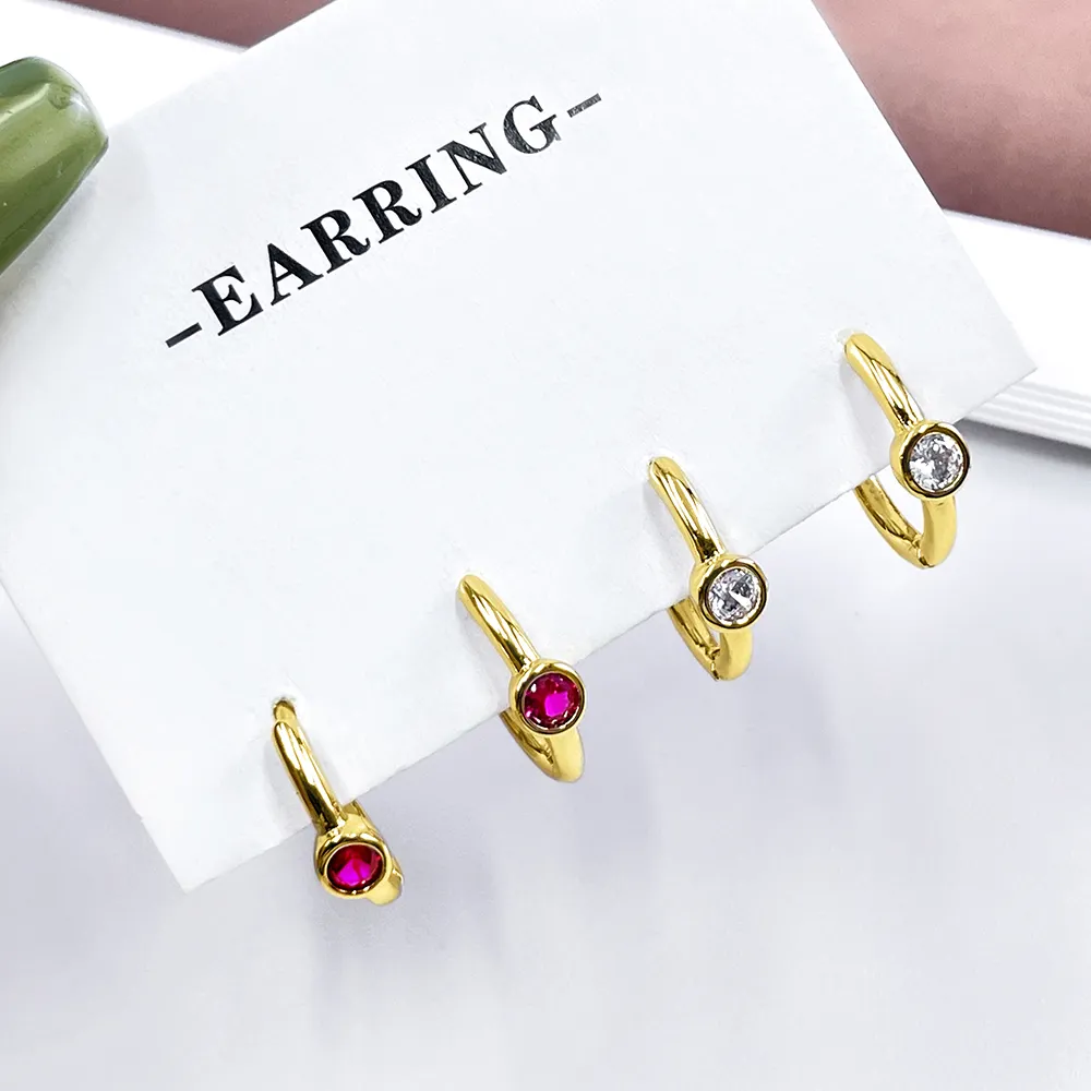 Großhandels preis Hot Selling TikTok Trends Round Pop Bubble Benutzer definierte Stein farbe 18 Karat vergoldet S925 Silber Ohrringe für Frauen