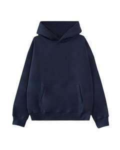 เสื้อฮู้ดดี้โอเวอร์ไซส์สำหรับฤดูหนาว ผ้าโพลีเอสเตอร์/คอตตอน หนัก 220gsm/300gsm ทรงบ็อกซี่ ไม่มีเชือก ผ้าสองชั้น แบบเรียบ ไม่มีลาย พิมพ์ลายได้ตามต้องการ - Product Image 1