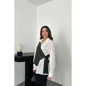 Camisa Blanca con Lazos Laterales - Blanca - Product Image 2