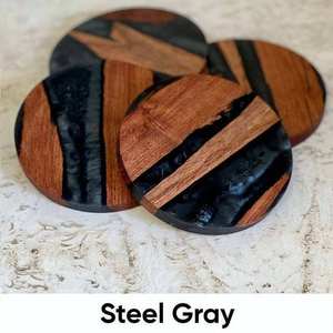 Modern Design Round Epoxy Resin Wooden Bar Coasters Wood Coasters for Cold and Hot Drinks Placemats - Product Image 2