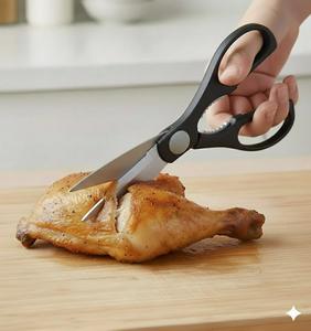 Tijeras de Cocina de 8 Pulgadas, Borde Liso, Acero Inoxidable, Tijeras Láser, Grado DIY, Multiusos, Hoja Extraíble, Mango de Plástico - Product Image 3