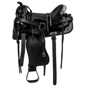 Silla de caballo de cuero occidental de lujo con accesorios plateados Diseño elegante Comodidad superior y artesanía duradera - Product Image 1