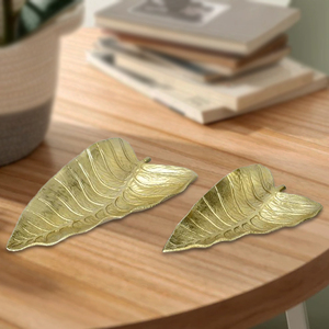 Cuenco DE SERVICIO DE Metal con forma de hoja hecho a mano de fábrica india, artículo decorativo para el hogar para Decoración de mesa de boda - Product Image 4