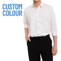 Chemise décontractée personnalisée pour homme, anti-plis, imprimée, en polyester/coton, fabriquée au Vietnam, prix compétitif, services de traitement de vêtements
