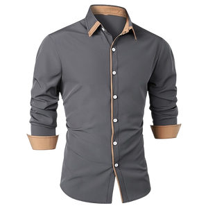 Chemise habillée élégante bleu clair pour homme, coupe ajustée, manches longues, boutonnée, idéale pour le bureau, les occasions formelles, les mariages et les soirées, style chic - Product Image 5