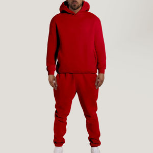 Survêtements de jogging unisexe en coton épais en molleton pour hommes survêtements décontractés avec logo personnalisé avec capuche ensemble sweat à capuche uni et joggers pour hommes - Product Image 5