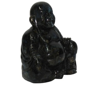 2022 Top Selling Handcrafted Laughing Buddha <b>Statue</b> Sculpture Natural Labradorite Carving Home Decor of All Sizes Available - Product Image 5