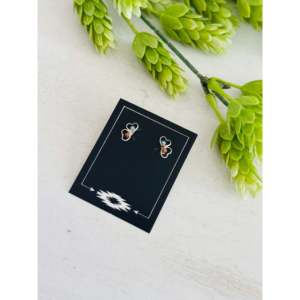 Zuni Handmade Multi-Color <b>Turquoise</b> & Sterling Silver Heart <b>Stud</b> <b>Earrings</b> for Gift - Product Image 3