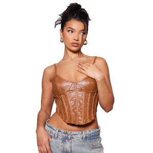 Corset en cuir véritable pour femmes, taille plus, nouveau design, respirant, nouveau shaper avec noyau en acier, design haut de gamme - Product Image 2