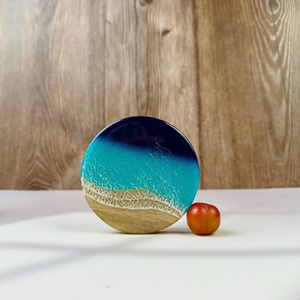 ที่รองแก้วไม้เรซินงานฝีมือส่วนบุคคลแกะสลักสไตล์มหาสมุทรชายหาดงานแต่งงานของที่ระลึกของผู้เข้าพัก - Product Image 6