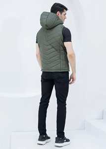 Chaleco acolchado con logotipo personalizado para hombre con capucha y chaqueta acolchada, ropa exterior a prueba de viento con etiqueta privada, venta al por mayor Fratres Sports - Product Image 4