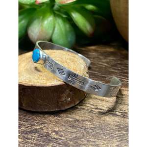B. Shorty Kingman Turquoise & Sterling <b>Silver</b> Fashion <b>Cuff</b> <b>Bracelets</b> - Product Image 3