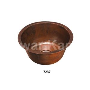 Fregadero de cocina de cobre antiguo martillado hecho a mano redondo, diseño clásico, nuevo aspecto, fregadero de cocina de cobre martillado - Product Image 2