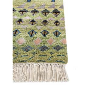 Freedom Manchaha Green Hand Knotted Wool & Bamboo Silk <b>Rug</b> Geometric Pattern for Home Use-Les-8320 - Product Image 4