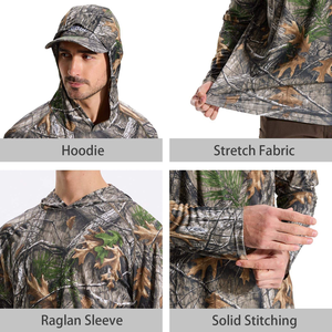 Sudadera de Pesca con Camuflaje Completo Personalizada, Manga Larga, Protección UV, Secado Rápido, Camisa de Caza para Hombre, Ropa Deportiva para Exteriores, UPF50+ - Product Image 4