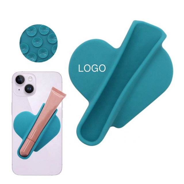 Silicone Suction Cup Phone Case with Flexible Lipstick and Lip Balm Holder Valentine's Day Lover Gift for Lip Gloss Storage