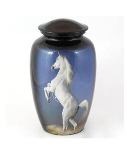 Urne de crémation de cheval surélevée pour cendres humaines Urne commémorative funéraire fabriquée à la main pour adultes pour cendres (cheval blanc 200 pouces cubes) - Product Image 5