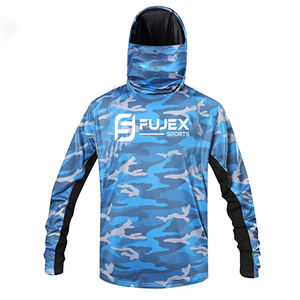 Sudadera con capucha de manga larga UPF 50 + UV para hombre personalizada 100% poliéster protección solar camisa de pesca suavidad Hoddies opciones de talla grande - Product Image 5