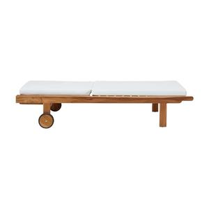 Chaise longue moderne en teck massif pour la plage, le jardin, la terrasse, l'hôtel ou le bord de la piscine - Product Image 1