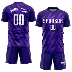 Conjunto de camiseta de fútbol de alto rendimiento para hombres con número de nombre bordado personalizado de equipo completo y tela elástica Premium - Product Image 1