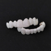 Grillz Personalizado con Diamantes VVS Vintage, Estilo Hip Hop, Dientes Decorados con Plata de Ley y Baño de Oro, Regalo de Boda para Hombre