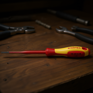 Knipex Slim <b>Screwdriver</b> for Slotted Screws Burnished VDE - Product Image 3