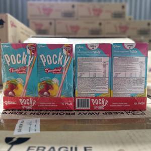 Venta al por mayor Pocky Biscuit Stick 10 cajas x 6 bloques melocotón lichi crema Chocolate sabores 31G galletas crujientes azúcar a granel sabor dulce - Product Image 3