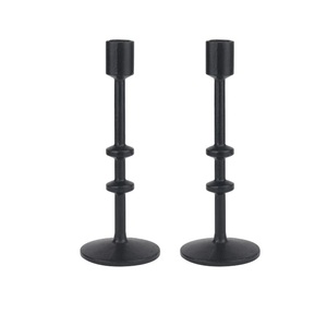 ชุดเชิงเทียนสีดำพร้อมฐานทนทานสำหรับตกแต่งเทศกาลบ้านเชิงเทียนชา - Product Image 2