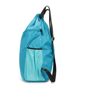 Custom <b>Promotional</b> Eco-friendly 210D Canvas Silkscreen Logo Packaging Nylon Drawstring Gym Bag <b>Backpacks</b> 30-40L - Product Image 4