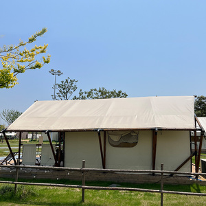 Tente de Glamping Hôtelière de Luxe Écologique <span class=keywords><strong>JLW</strong></span> 5m Double Hauteur, Housse Oxford Ignifuge, PVC Extensible, Couleur Bois, Aluminium - Product Image 5
