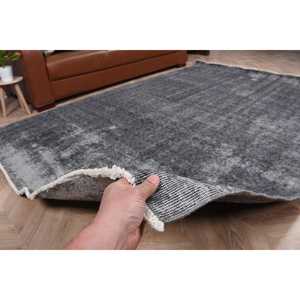 Tapis turc, tapis vintage 5,7x8,6 pieds, tapis en laine rayé gris et blanc - Product Image 4