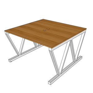 โต๊ะทำงานแบบคลัสเตอร์ 2 ชิ้น VBamboo ขนาด 120x120 ซม. เฟอร์นิเจอร์สำนักงานรูปตัว L สไตล์มินิมอลสุดหรู สำหรับห้องนอน ต้องประกอบเอง - Product Image 5