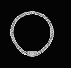 เครื่องประดับแฟชั่นโซ่ฮิปฮอปสร้อยข้อมือเพชร moissanite 925 เศษโซ่คิวบาทองคําขาว - Product Image 6