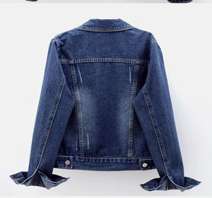 Chaqueta vaquera vintage con botones de manga larga y estampado de satén de algodón de alta calidad para mujer - Product Image 2