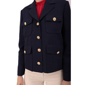 Veste courte en tricot bleu marine pour l'automne - Product Image 3