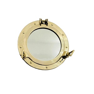 Espejo de pared de ojo de buey de latón de estilo náutico, ventana de barco marítimo montada, decoración interior para el hogar - Product Image 3