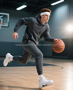 Ensemble de survêtement streetwear deux pièces en coton mélangé épais de haute qualité OEM, comprenant un sweat à capuche et un pantalon de jogging, idéal pour la gym et la course à pied - Product Image 5