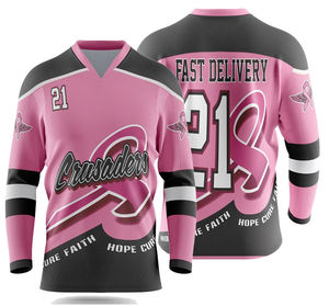 เสื้อเจอร์ซีย์พิมพ์ลายสำหรับผู้ใหญ่เสื้อฮอกกี้น้ำแข็งทำจากโพลีเอสเตอร์100% งานออกแบบได้ตามต้องการ - Product Image 3