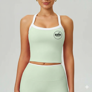 Soutien-gorge de sport pour femme en jersey de nylon/polyester, débardeur d'été, séchage rapide, bretelles, sous-vêtements de yoga pour la salle de sport - Product Image 4