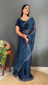 Nouveau concepteur indien femme Saree bas prix indien pour femme indien pakistanais fête porter pur Satara avec lourd Siloski travail Saree - Product Image 4