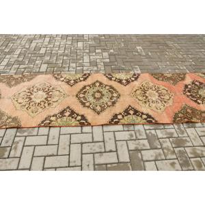 2.8x11.3 ft Rug, Turkish Rug, Vintage <b>Red</b> <b>Wool</b> Southwestern Rug - Product Image 3