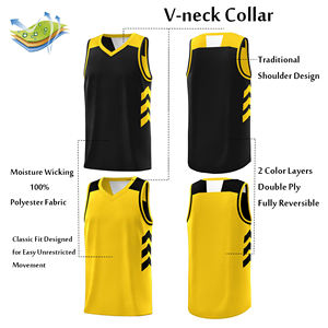 Maillot de basket-ball pour jeunes, réversible, de haute qualité, personnalisable pour toutes les équipes, durable, motif audacieux aux emmanchures, prêt pour l'extérieur, vêtements de sport - Product Image 3