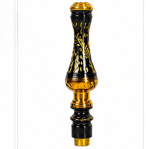 Ensemble de chicha de luxe de haute qualité Mini Komethera en laiton égyptien doré avec vase en verre et tige en cuivre - Product Image 3