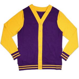 Unisex Casual Sororities University Sweater Long Sleeve Crew Neck Oversized Knitted Pullover Embroidered Logo Button - Product Image 1