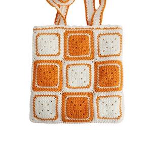 Bolso de Hombro Abierto de Lana Tejido a Crochet con una Sola Correa, Hecho a Mano, Creativo, para Mujer, a la Moda, Estilo Abuela, Tipo Satchel, 30x30cm - Product Image 5