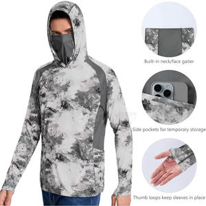 Sweat à capuche de pêche pour hommes en polyester 100% personnalisé à manches longues respirant séchage rapide grande taille Offre Spéciale imperméable - Product Image 3