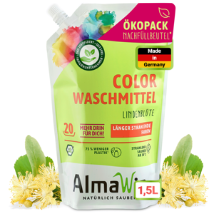 Détergent liquide pour linge de marque AlmaWin, 1,5 L, pack éco, 20 lavages, parfum de fleur de tilleul, propreté éclatante, détergent pour bébé - Product Image 1