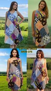 Nouvelle robe midi bohème en coton coloré et écologique, sans manches, ethnique, mode estivale, taille unique - Product Image 3