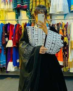 Fashionable Women's Afghani Style <b>Dress</b> Full Length Fully Stitched Wedding Festival Flared Frock <b>for</b> Adults Lace Button Natural - Product Image 4